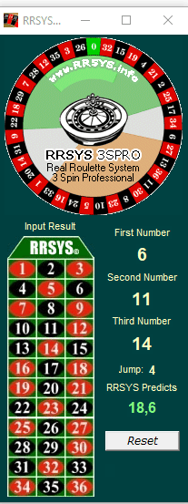 RRSYS 3S Pro Rulet Programı